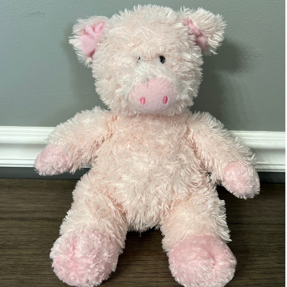 Aurora Pink Pig Plush Shaggy Soft Stuffed Animal Farm Piglet Toy